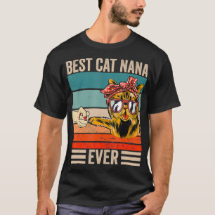 Camiseta Vintage Best Cat Nana Ever bump dia de as mães