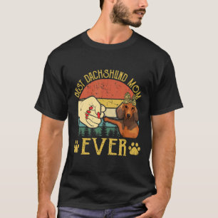Camiseta Vintage Best Dachshund Mom Ever Dog Lover Tees Mot