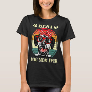 Camiseta Vintage Best Dog Mãe Alguma Vez Dalmaciana Mãe