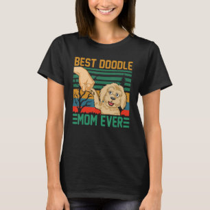 Camiseta Vintage Best Doodle Mamãe Nunca Goldendoodle Para