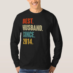 Camiseta Vintage Best Husband Desde 2014 8º Aniver Casado