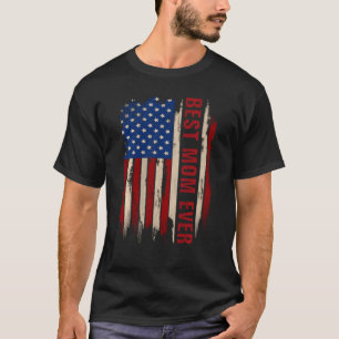 Camiseta Vintage Best Mãe Eterna American Flag Padre S Day