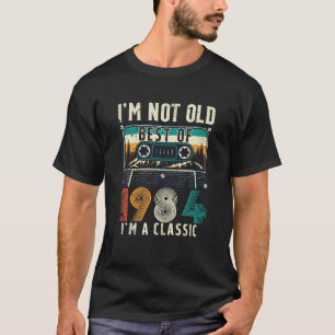 Camiseta Vintage Best Of 1984 Cassette Tape aniversário de