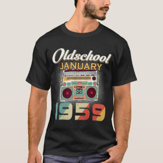 Camiseta Vintage Best of JANUARY 1959, 61 anos, Aniversário