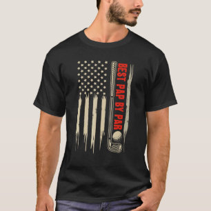 Camiseta Vintage Best Pap Do Par American Flag Golf Golfer