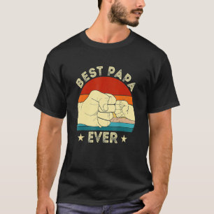 Camiseta Vintage Best Papa Ever Fist Bump Avô do Pai