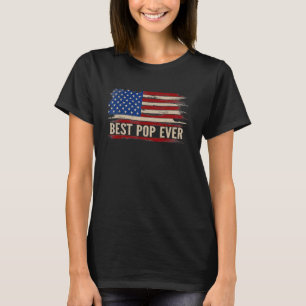 Camiseta Vintage Best Pop Ever American Flag Dia de os pais