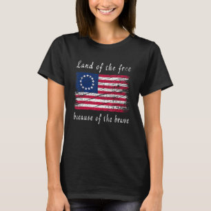Camiseta vintage Betsy Ross American Flag com 13 Stars Pat