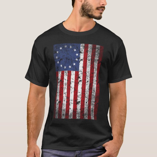 Camiseta Vintage Betsy Ross Flag (Frente)