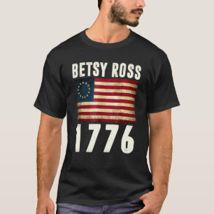 Camiseta Vintage Betsy Ross Flag 1776 4 De Julho Independe