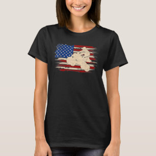 Camiseta Vintage Biker American Flag Moto