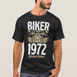 Camiseta Vintage Biker Men Nascer de motocicleta em 1972