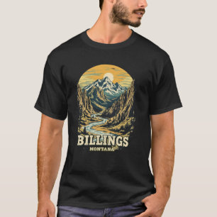 Camiseta Vintage Billings Montana Sunset Mounts Cityscap