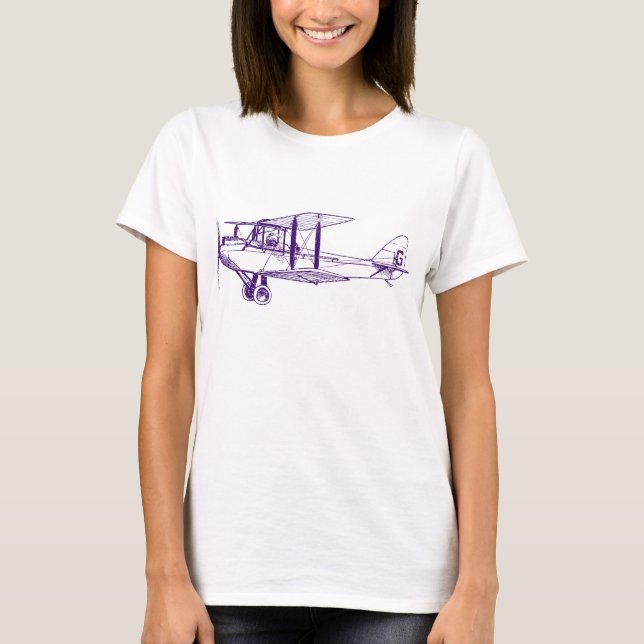 Camiseta Vintage Biplane - Deep Purple (Frente)