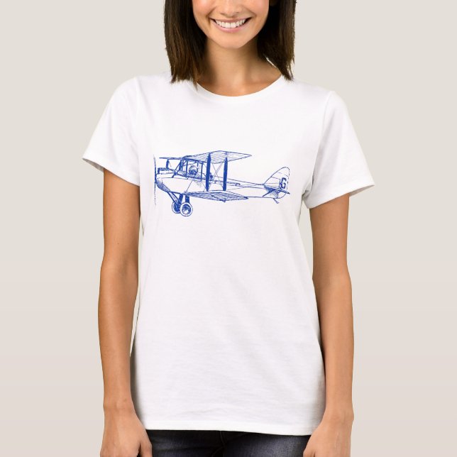 Camiseta Vintage Biplane - Marinho azul (Frente)