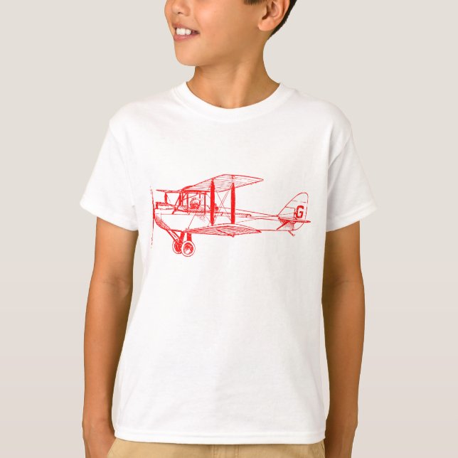 Camiseta Vintage Biplane - Vermelho (Frente)