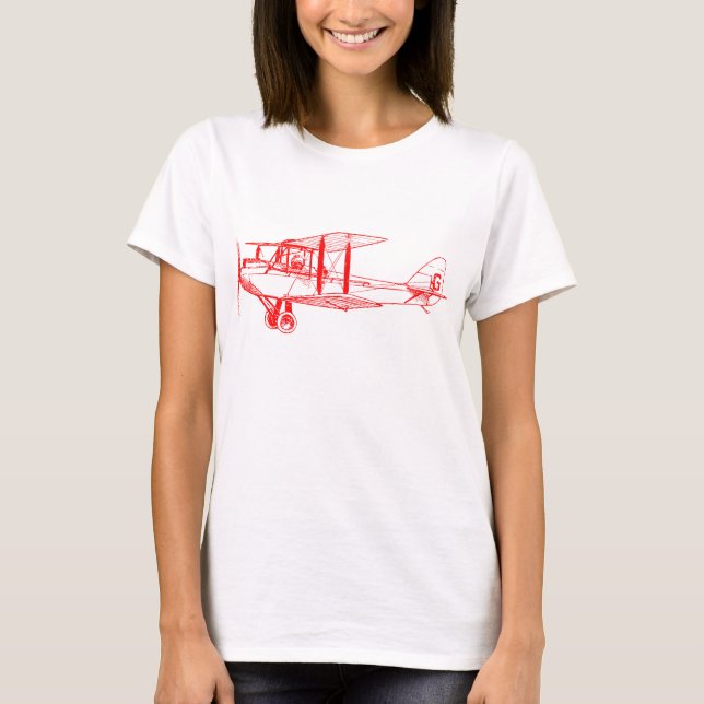 Camiseta Vintage Biplane - Vermelho (Frente)