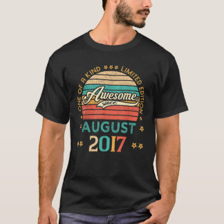 Camiseta Vintage Birthday Awmanutenção desde agosto de 2017