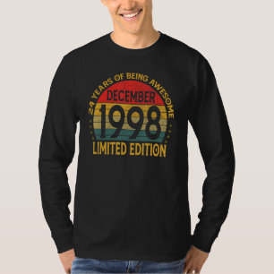 Camiseta Vintage Birthday Decoration dezembro de 1998