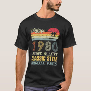 Camiseta Vintage Birthday Gift Classic Nascer Em 1980 Origi