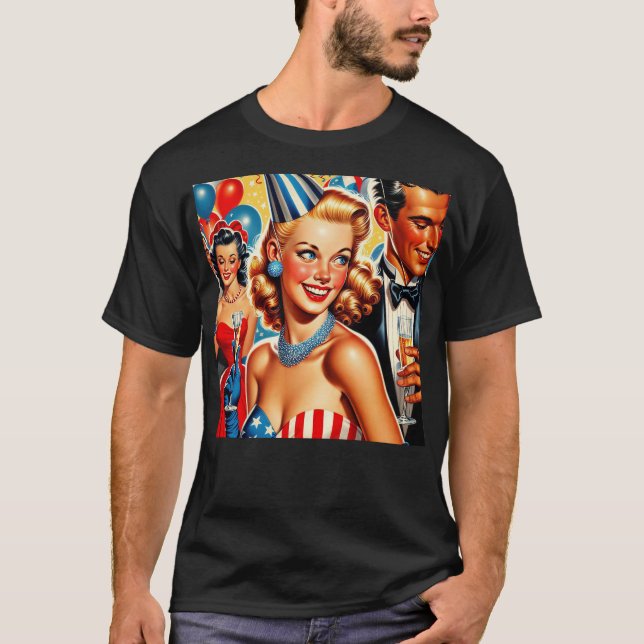 Camiseta Vintage Birthday Illustration  (Frente)