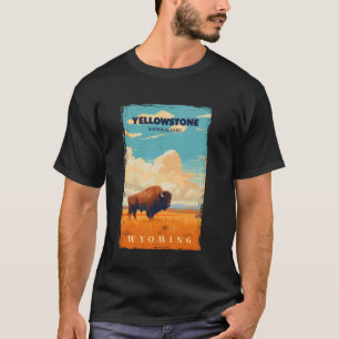 Camiseta Vintage Bison On Field Yellowstone National Pa