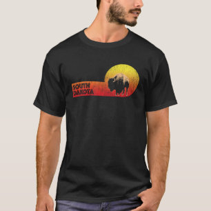 Camiseta Vintage Bison South Dakota Retro Sun
