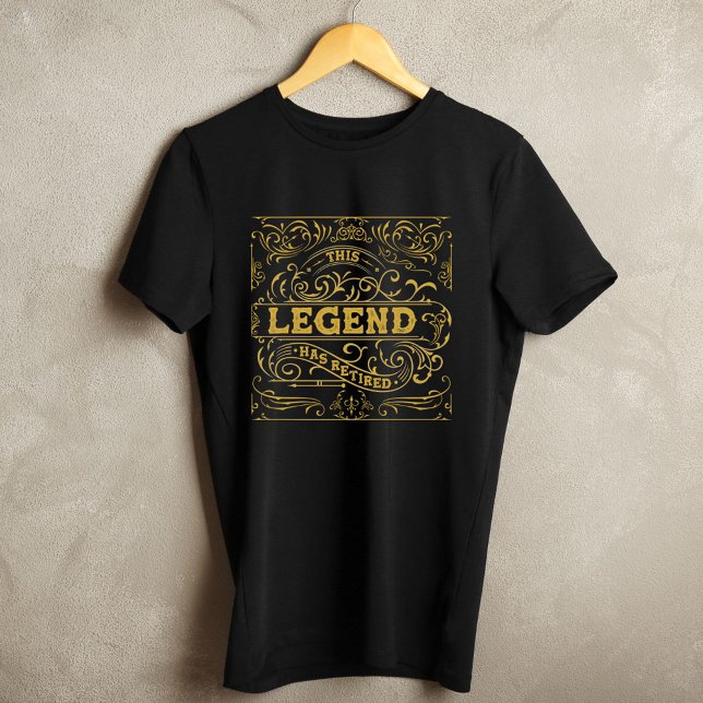 Camiseta Vintage Black Dourado Legenda Retirement (Front)