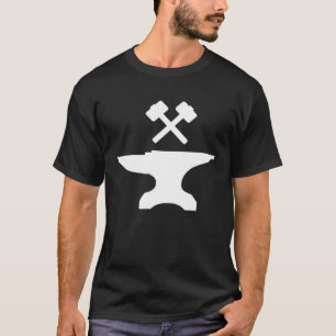 Camiseta Vintage Blacksmith Anvil e Crossed Hammers
