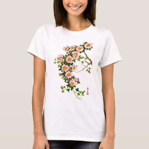Camiseta Vintage - Blossomas de Cereja Japoneses, Rosa e Do