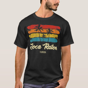 Camiseta Vintage Boca Raton Florida Palm Trees FL Retro