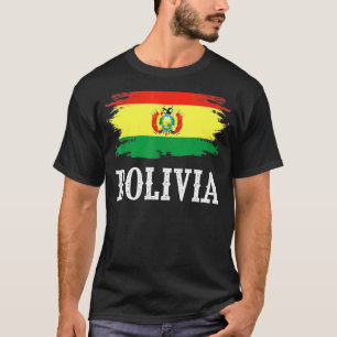 Camiseta Vintage Bolivia Flag I Love Bolivia