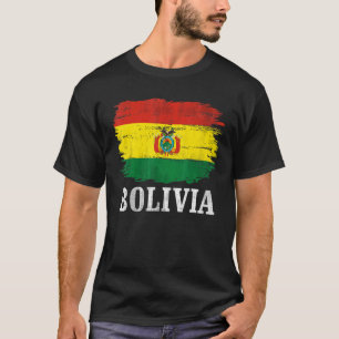 Camiseta Vintage Bolivia Flag Para A Bolívia