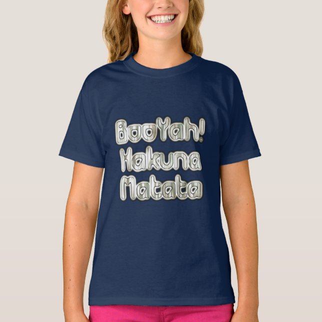 Camiseta Vintage BooYah Hakuna Matata Designer Tee (Frente)