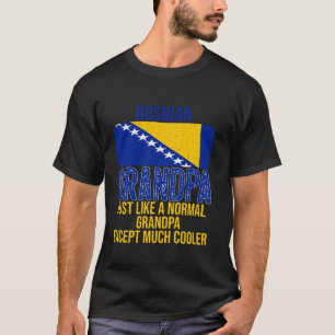 Camiseta Vintage Bosnian Vovô Bósnia Flag for Padre s D