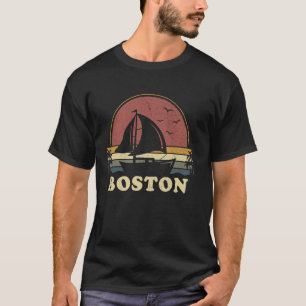 Camiseta Vintage Boston Sailboat Summer Barco Sai