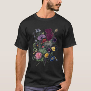 Camiseta Vintage Botânica de Flor Selvagem