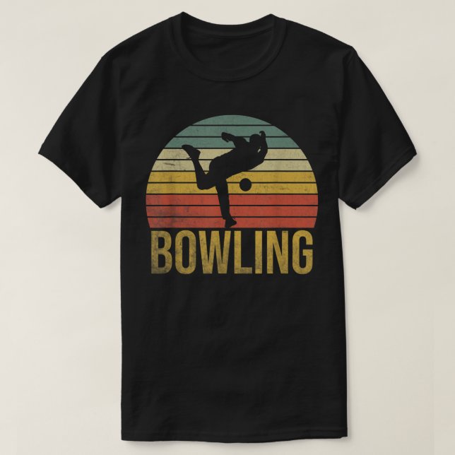 Camiseta Vintage Bowling - Bowler Retro Gift 762 (Frente do Design)