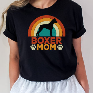 Camiseta Vintage Boxer Dog Mãe Sunset