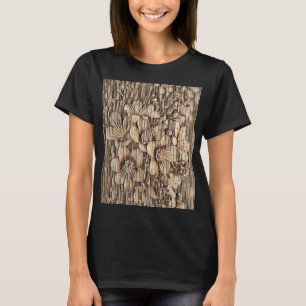 Camiseta Vintage branca-cereja floresce murro de pedra