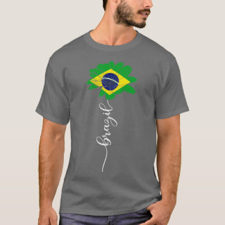 Camiseta Vintage Brasil Bandeira de Girassol