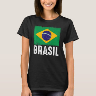 Camiseta Vintage Brasil Bandeira DNA Patriótico Futebol Bra