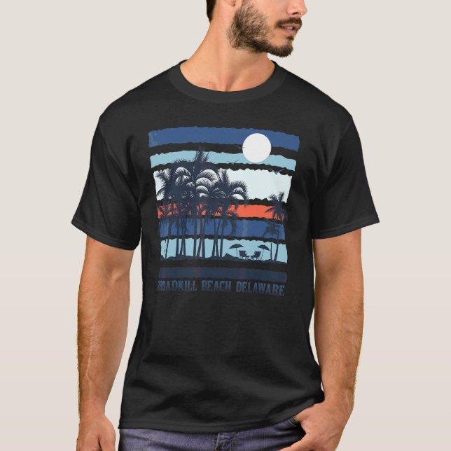 Camiseta Vintage Broadkill Beach Delaware Férias 80s Beac (Frente)