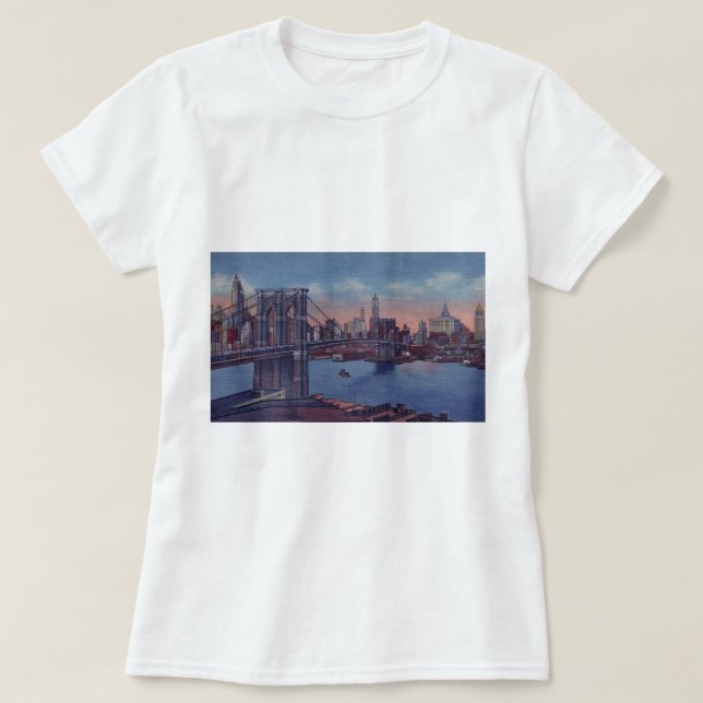 Camiseta Vintage Brooklyn Bridge (Frente do Design)