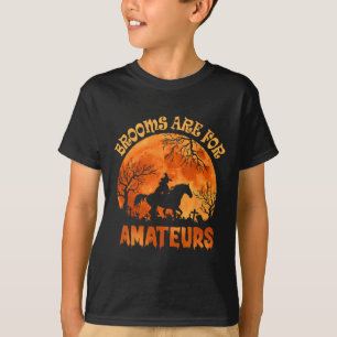 Camiseta Vintage Brooms É Para Amateurs Halloween Horse Ri