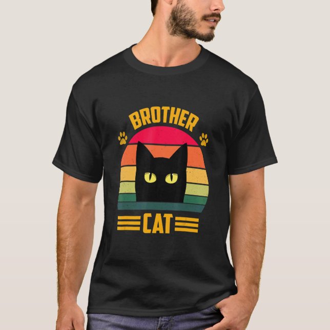 Camiseta Vintage Brother Cat Style Retro (Frente)