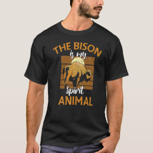 Camiseta Vintage Buffalo O Bison É O Meu Animal Espírito