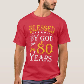 Camiseta Vintage by God for 80 years Happy 80th Birthday80 