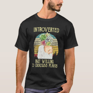 Camiseta Vintage Cactus Introduvert Lady Succulent, Engraça