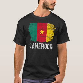Camiseta Vintage Camarões Flag Para Camarões